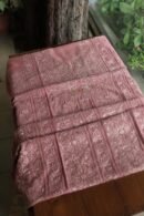 Deep Rose Shade Maheshwari Chikankari Unstitched Fabric