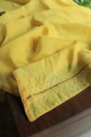Dull Yellow Maheshwari Chikankari Unstitched Fabric