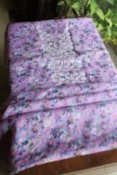 Floral Printed Kota Chikankari With Sequins Work Unstitched Kurta Dupatta Set