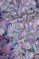Floral Printed Kota Chikankari With Sequins Work Unstitched Kurta Dupatta Set