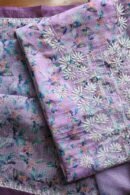 Floral Printed Kota Chikankari With Sequins Work Unstitched Kurta Dupatta Set
