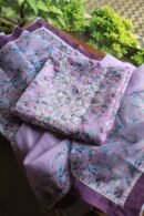 Floral Printed Kota Chikankari With Sequins Work Unstitched Kurta Dupatta Set