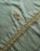 Green Mal Chanderi Silk Chikankari With Sequins Unstitched Kurta Dupatta Set