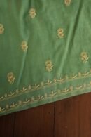 Green Mul Cotton Fine Chikankari With Kamdani Work Unstitched Fabric