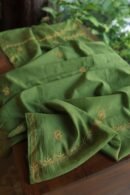 Green Mul Cotton Fine Chikankari With Kamdani Work Unstitched Fabric