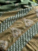 Green Silk Gheecha Palla Kota Chikankari Saree