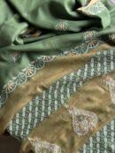 Green Silk Gheecha Palla Kota Chikankari Saree