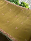 Green Silk Gheecha Palla Kota Chikankari Saree With Mukaish Kamdani