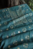 Green Handloom Kota Chikankari With Mirror Work Unstitched Kurta Dupatta Set