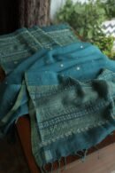 Green Handloom Kota Chikankari With Mirror Work Unstitched Kurta Dupatta Set
