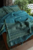 Green Handloom Kota Chikankari With Mirror Work Unstitched Kurta Dupatta Set