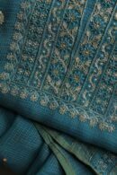Green Handloom Kota Chikankari With Mirror Work Unstitched Kurta Dupatta Set