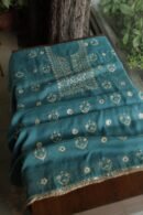 Green Handloom Kota Chikankari With Mirror Work Unstitched Kurta Dupatta Set