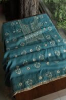 Green Handloom Kota Chikankari With Mirror Work Unstitched Kurta Dupatta Set