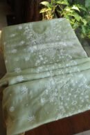 Green Silk Kota Chikankari Unstitched Kurta Dupatta Set
