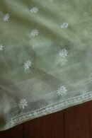 Green Silk Kota Chikankari Unstitched Kurta Dupatta Set