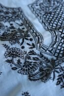 Grey & Black Mal Cotton Chikankari Unstitched Kurta Dupatta Fabrics With Kamdani