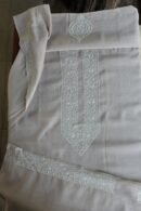 Grey Malmal Chikankari Unstitched Men's Kurtas Fabrics