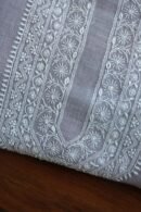 Grey Malmal Chikankari Unstitched Men's Kurtas Fabrics
