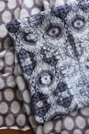 Grey & White Soft Cotton Printed Unstitched Kurta Dupatta Set with Chikankari & Sequin Work