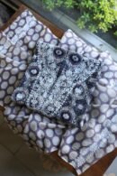 Grey & White Soft Cotton Printed Unstitched Kurta Dupatta Set with Chikankari & Sequin Work