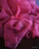 Hot Pink Chanderi Silk Mukaish Badla Unstitched Fabrics