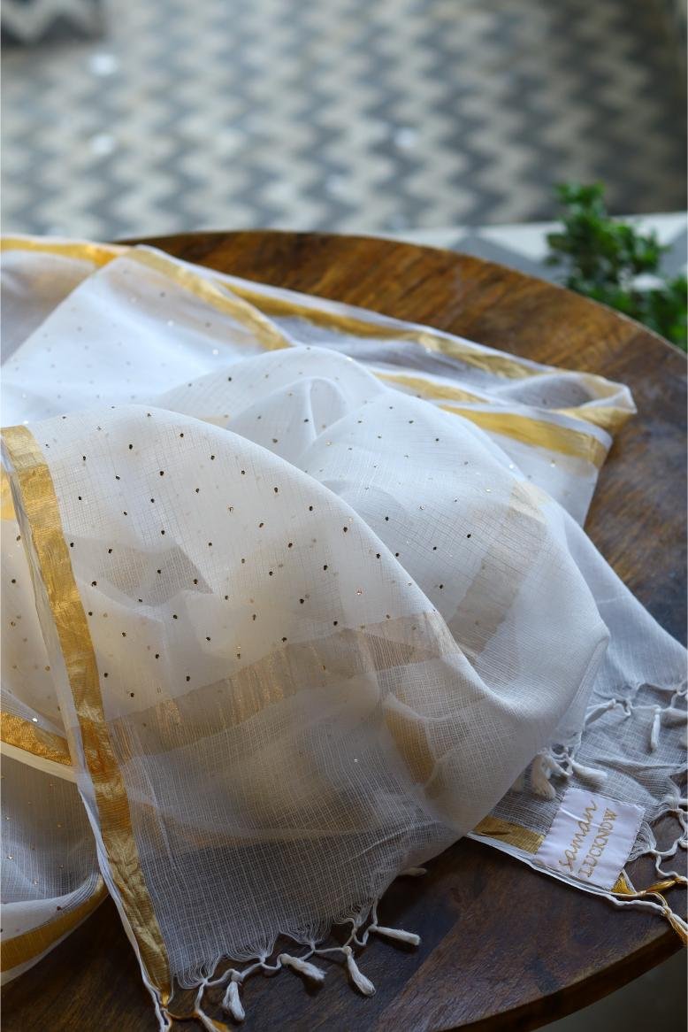 Kota Mukaish Kamdani Dupatta With Tissue Border