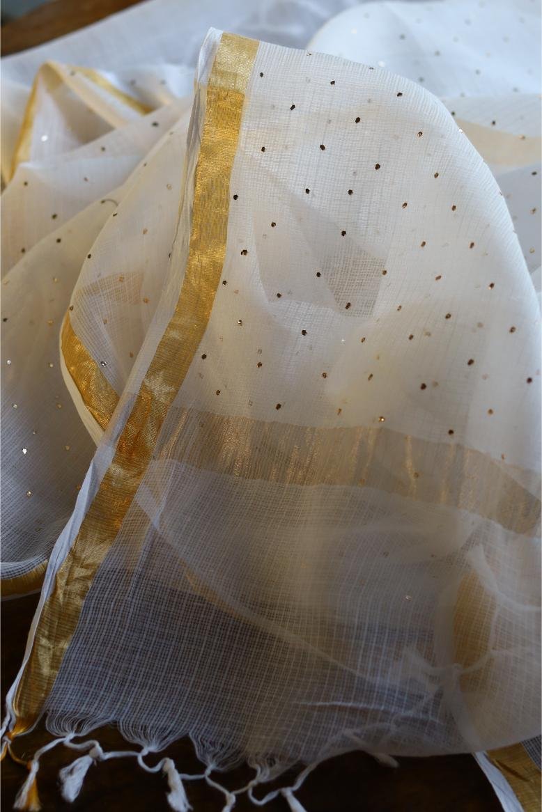 Kota Mukaish Kamdani Dupatta With Tissue Border