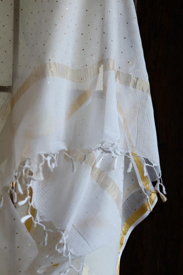 Kota Mukaish Kamdani Dupatta With Tissue Border - Image 5