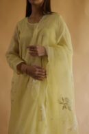 Lemon Yellow Jamdani X Chikankari Ready To Wear Kurta Dupatta Set
