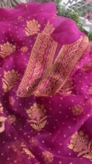 Magenta Noor Organza Silk Chikankari Unstitched Kurta Dupatta Set