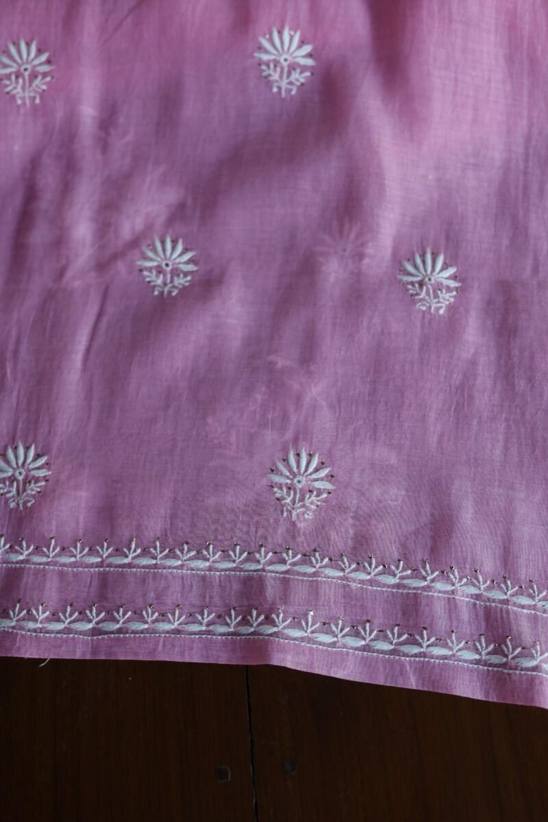Mal Cotton Fine Chikankari With Kamdani Work Unstitched Fabric