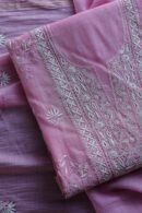 Mal Cotton Fine Chikankari With Kamdani Work Unstitched Fabric