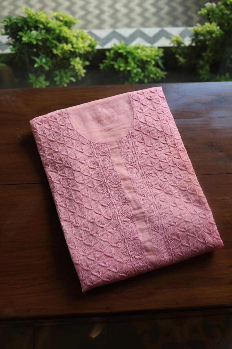 Malmal All Over Chikankari Mens Kurtas Fabrics