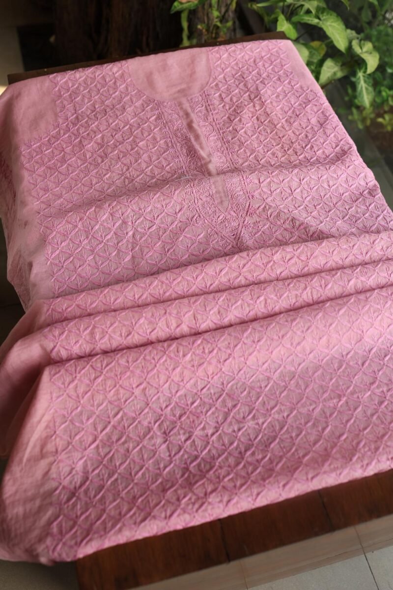 Malmal All Over Chikankari Mens Kurtas Fabrics