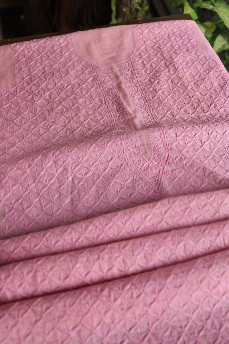 Malmal All Over Chikankari Mens Kurtas Fabrics