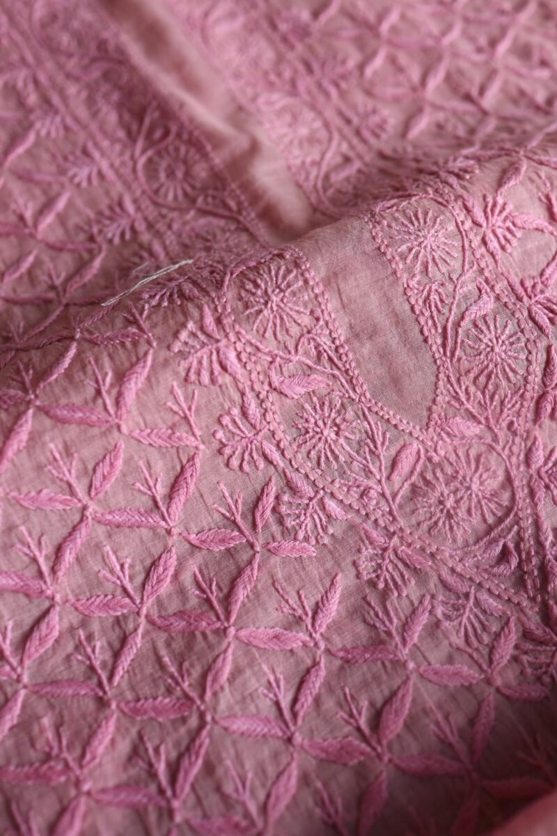 Malmal All Over Chikankari Mens Kurtas Fabrics