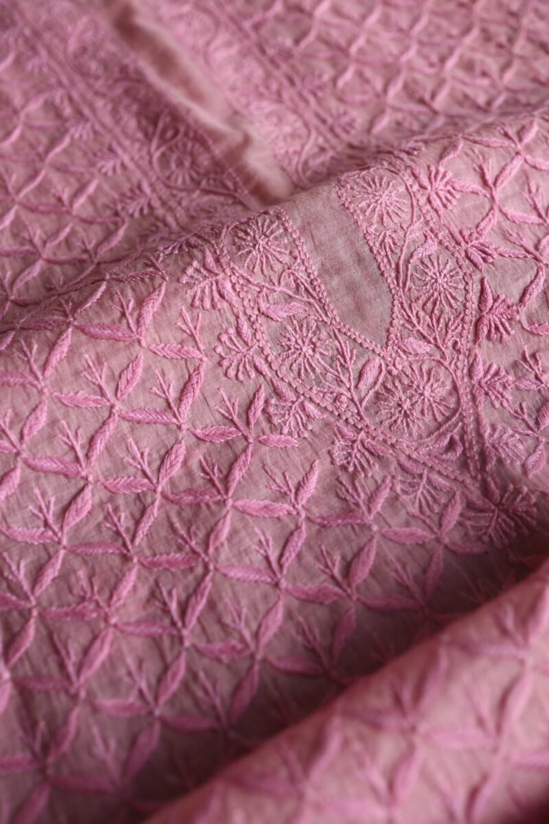 Malmal All Over Chikankari Mens Kurtas Fabrics