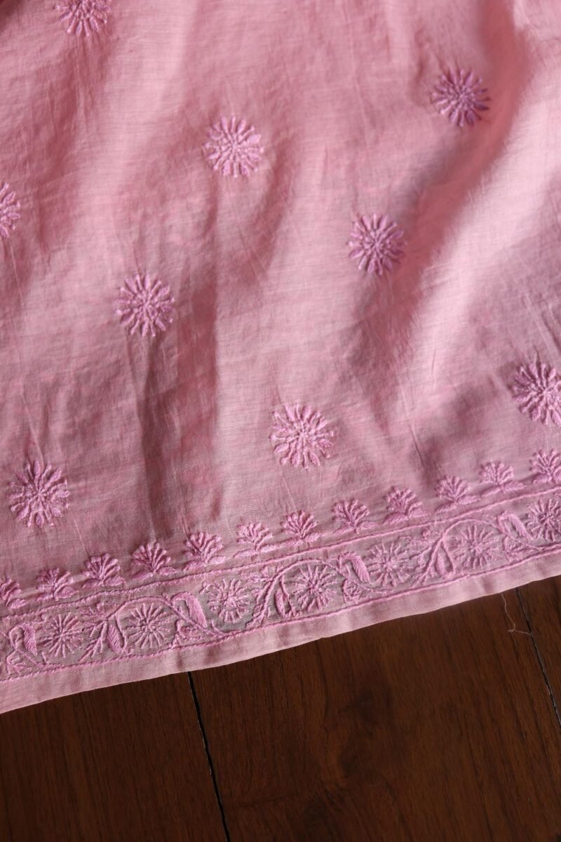Malmal All Over Chikankari Mens Kurtas Fabrics