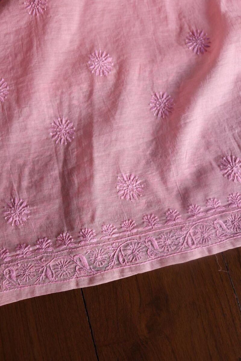 Malmal All Over Chikankari Mens Kurtas Fabrics