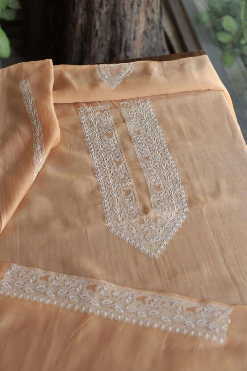 Malmal Chikankari Men's Kurtas Fabrics