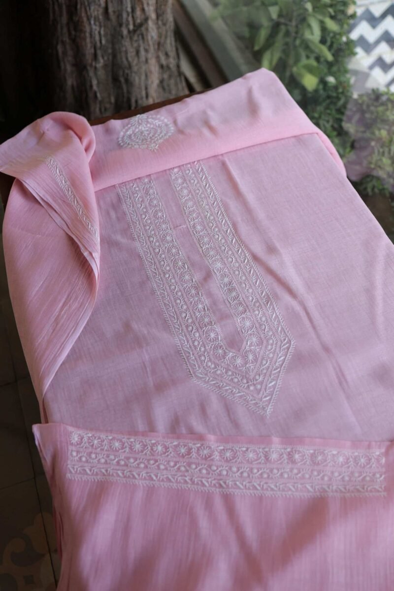 Malmal Chikankari Unstitched Men's Kurtas Fabrics