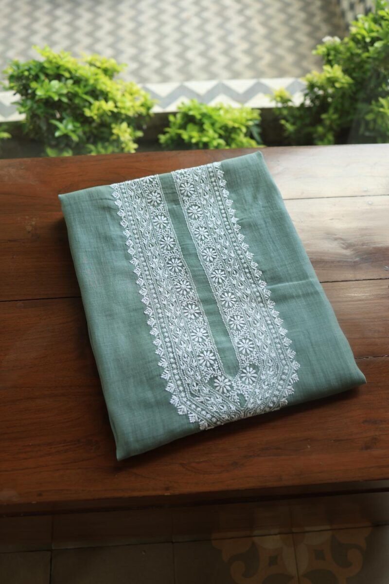 Malmal Chikankari Unstitched Men's Kurtas Fabrics