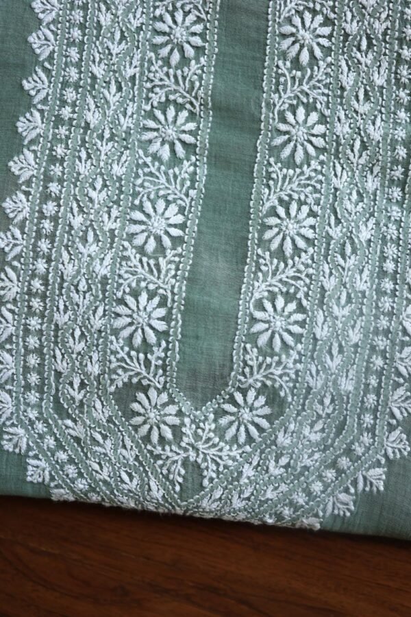 Malmal Chikankari Unstitched Men's Kurtas Fabrics - Image 2