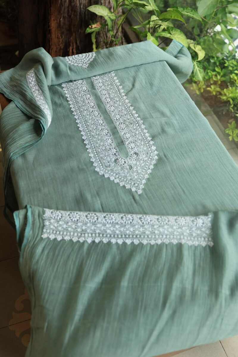 Malmal Chikankari Unstitched Men's Kurtas Fabrics