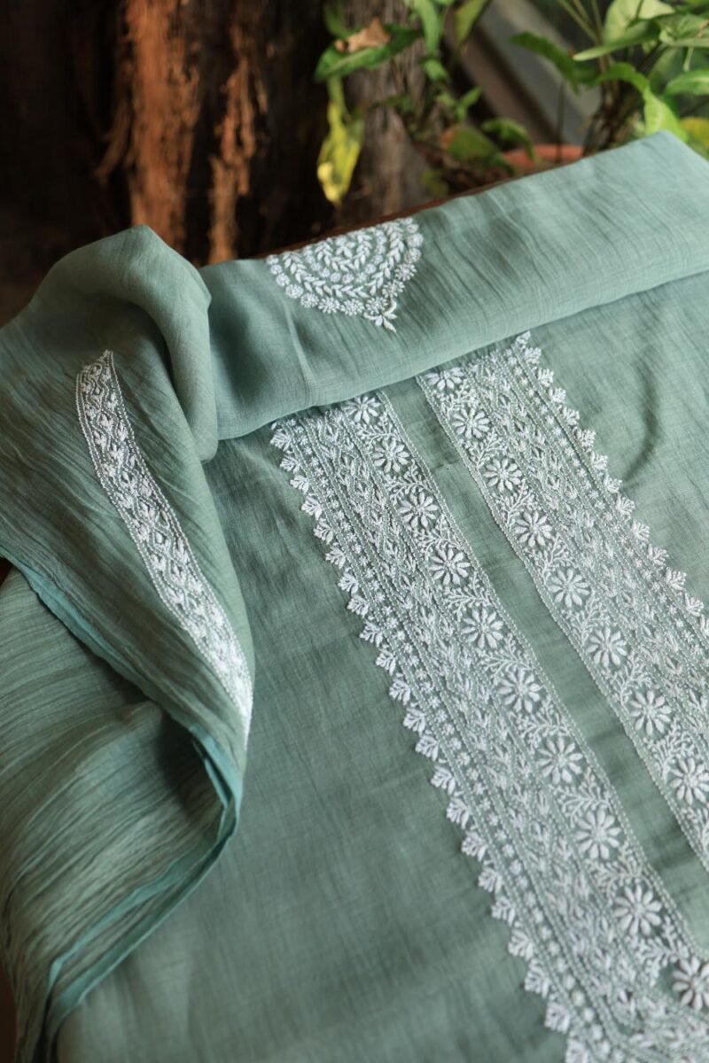 Malmal Chikankari Unstitched Men's Kurtas Fabrics