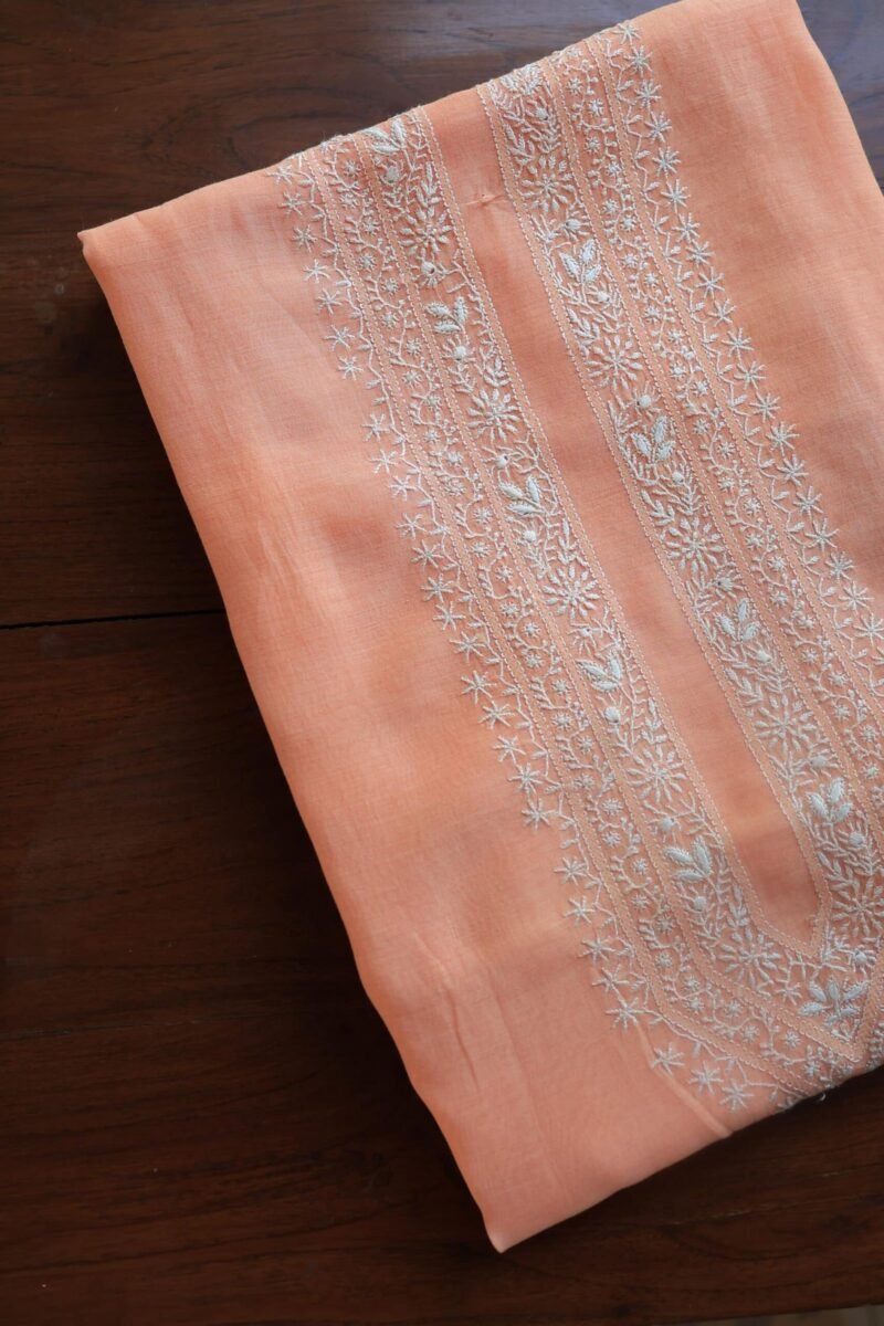 Malmal Chikankari Unstitched Men's Kurtas Fabrics