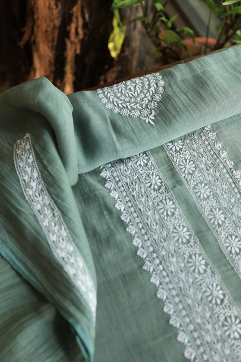 Malmal Chikankari Unstitched Men's Kurtas Fabrics