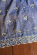 Mist Blue Roheen Tissue Silk Chikankari Fabrics