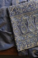 Mist Blue Roheen Tissue Silk Chikankari Fabrics